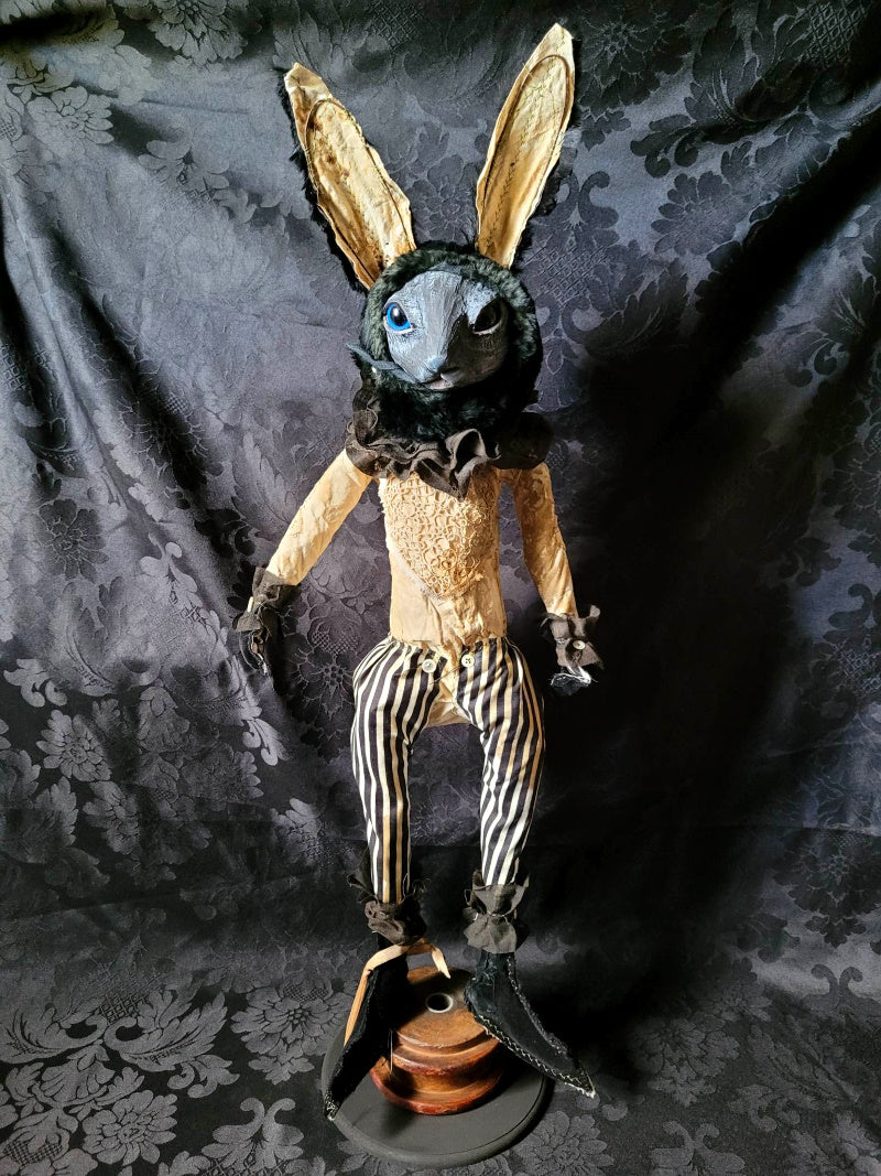 UCCELLINI Black Rabbit Sculpture